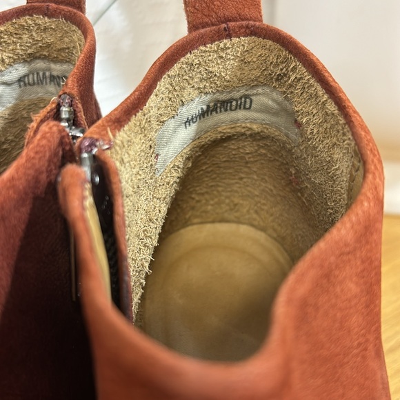 Anthropologie / humanoid cognac leather ankle boot booties wedges 38 - Picture 4 of 10